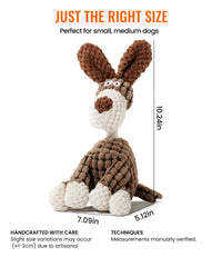 AmorousCat squeaky plush dog toy brown side view for engaging entertainment.