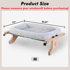 AMOSIJOY wooden-and-metal-frame demonstrates sturdy support for window perch