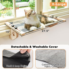 AMOSIJOY cat sill window perch adjustable distance helps fit different window sills.