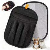 Amouy Pet Hair Removal Glove, five-finger close-up, for quick fur pickup on furniture.