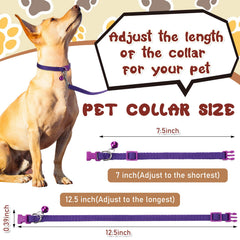 Amylove adjustable dog collar in solid pattern for small to medium dogs.