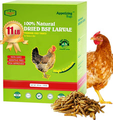 Amzey 11 LBS dried BSF larvae bulk pack supports convenient feeding and cost savings.