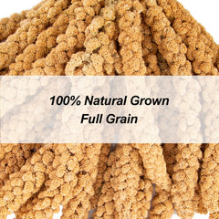 Amzey tasty plump millet closeup highlighting natural quality and protein-rich snacking.