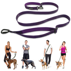 ANAFNI heavy-duty tactical dog leash shows 6-in-1 hands-free setup for versatile, comfortable walks.