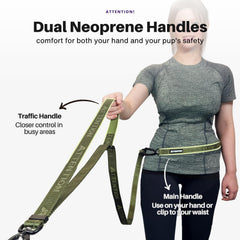 ANAFNI heavy-duty tactical dog leash highlights padded handles for all-day comfort during long walks.