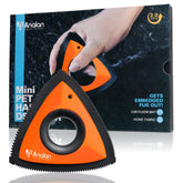 Analan Mini Pet Hair Remover triangle design cleans car mats quickly and effectively.