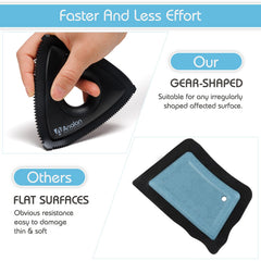 Analan Pet Hair Remover for lint removal on fabric captures embedded fur with one glide.