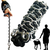 AncBace dog leash with metal chain and nylon rope for durability and smooth handling.