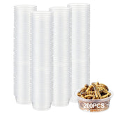 ANCKNE gecko cups packshot showing 200 clear 0.5oz cups for organized feeding.