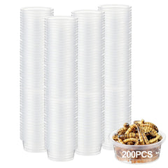ANCKNE gecko cups packshot showing 200 clear 0.5oz cups for organized feeding.