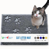 Andalus small cat litter mat grey grooved-trapping captures litter for cleaner floors.
