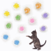 Andiker Cat Sparkle Balls closeup shows premium plush texture for engaging, interactive play