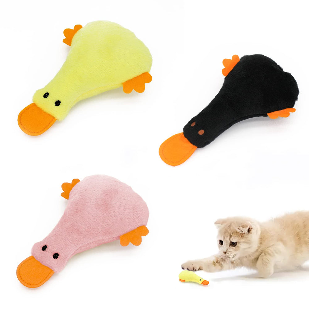 Andiker catnip toy duck orange, cozy plush play that tempers stress and engages curiosity
