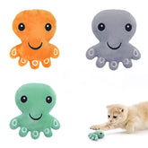 Andiker catnip toy octopus orange front view with plush texture for cats