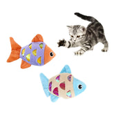 Andiker catnip toys fish-set 2pc ready for indoor hunting and interactive play.