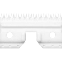 Andis Pet CeramicEdge blade closeup shows a durable ceramic edge for cooler performance.