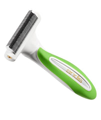 Andis Premium deshedding rake closeup shows efficient undercoat removal for smoother coats