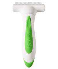 Andis deshedding rake ergonomic handle in use enables comfortable, all-day grooming sessions