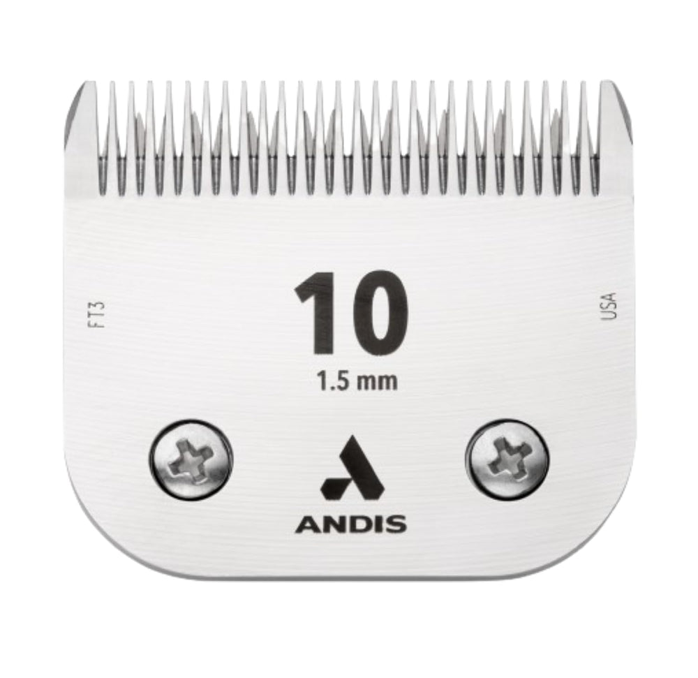 Andis UltraEdge blade carbonized steel close-up highlights a durable, long-lasting edge.