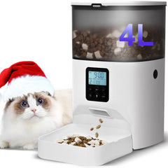 Andoll Home automatic cat feeder front white 4L showcases compact design for steady meals.