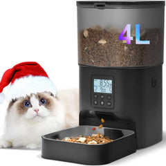 ANDOLL HOME automatic feeder front view highlights sleek black design for reliable scheduled meals