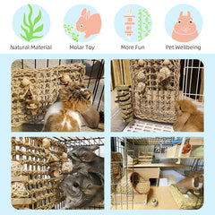 andwe Seagrass Protector Mat rabbit nibbles providing enrichment and teeth-friendly play