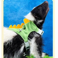 Anelekor dinosaur chest-strap harness closeup highlighting soft plush comfort.