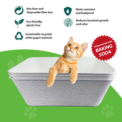 ANGELYCIA large disposable litter box with open lid for easy cleaning.