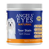 ANGELS' EYES natural tear stain chews bottle front view showing product packaging for pets