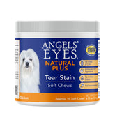 Angels' Eyes bottle close-up—chicken chews for tear-stain management.
