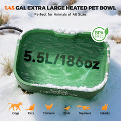 Angelspet heated water bowl quickly warms water to comfortable drinking temperature.