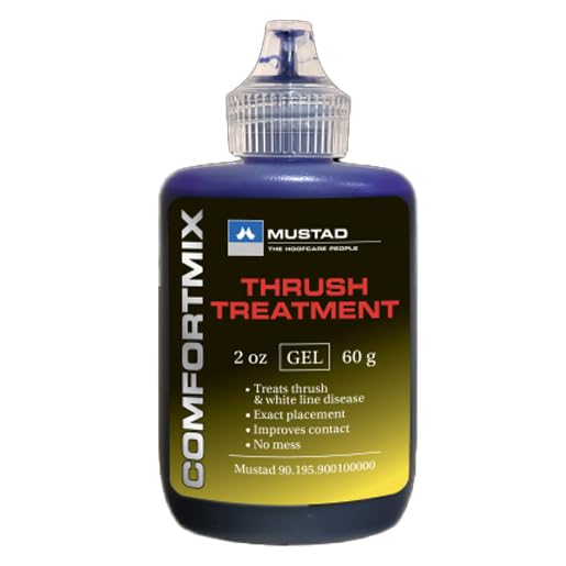 Angry Horse Forge Mustad Thrush Treatment bottle for vet-approved hoof care.