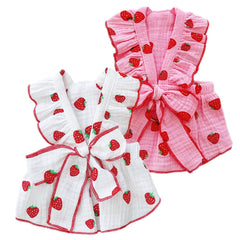 ANIAC small dog dress with strawberry pattern for comfortable daily wear