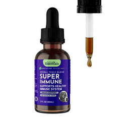 Animal Essentials Super Immune bottle pour enables easy dosing for pets.