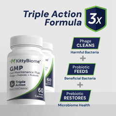 AnimalBiome Cat Probiotics capsules-over-food shows effortless mixing with meals for daily use.