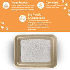Animaru Disposable Litter Box brown large 4-pack leak-resistant design prevents spills during use.