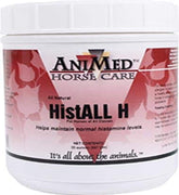 ANIMED HistAll H powder tub—natural respiratory support for horses.