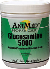 ANIMED Horse Glucosamine 5000 bottle supports joint comfort during daily riding.