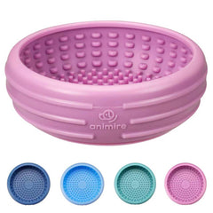 Animire dog lick bowl pastel purple illustrating a calm, engaging feeding moment