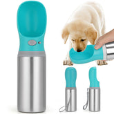 Anipaw portable dog water bottle 14oz in angled view for on-the-go hydration.
