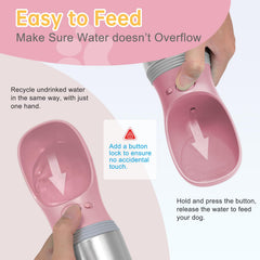 Anipaw portable dog water bottle one-hand operation for easy use on adventures.