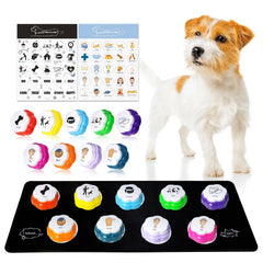 ANLIKY dog buttons 9pc set with mat, ideal for structured training sessions.