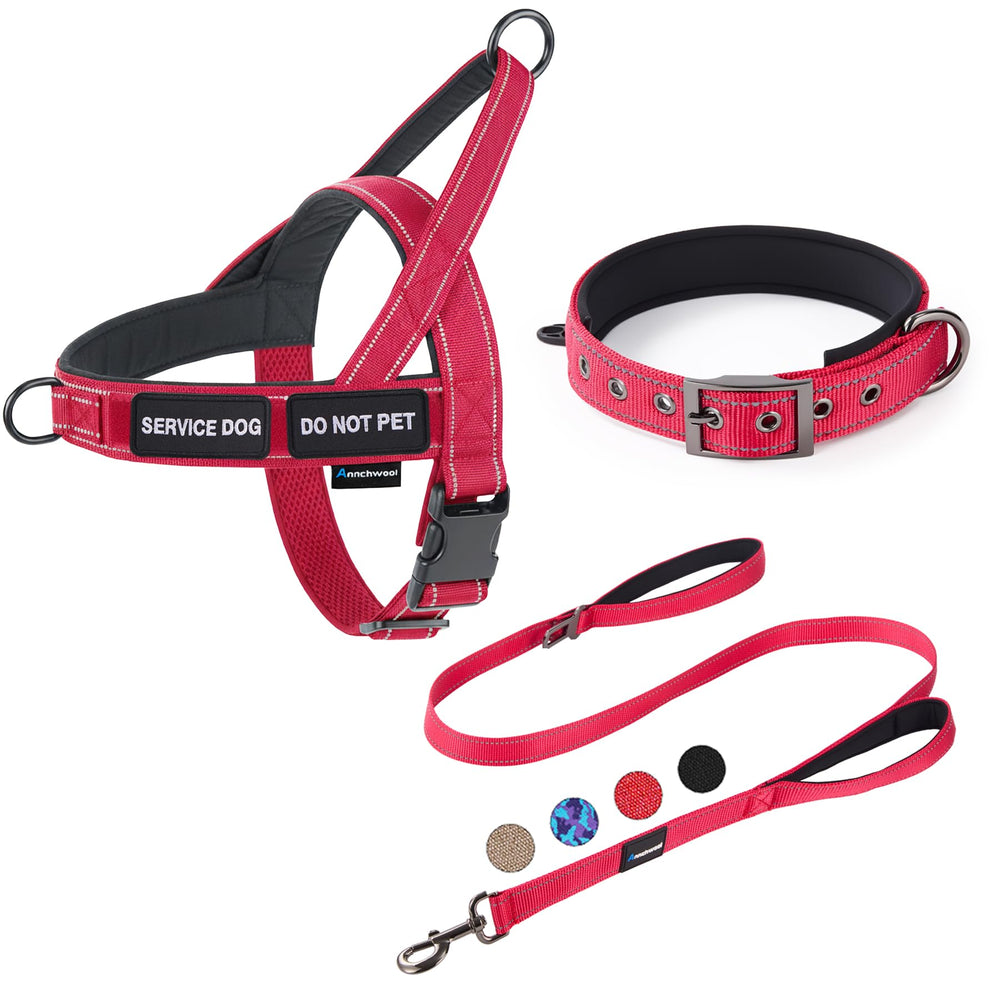 Annchwool No Pull Harness with reflective strips for safer dusk walks.