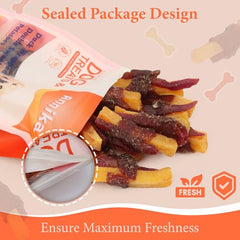 Annika duck wrapped sweet potato treats dental care – promotes fresh breath through chewing.