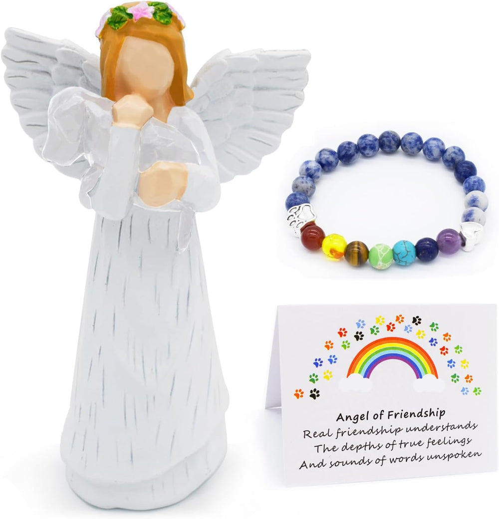 Anrkets Angel of Friendship pet memorial figurine, a comforting keepsake for pet loss.