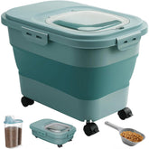 ANVS collapsible dog food storage container lid with secure seals.