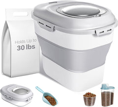 ANVS dog-food-storage-container collapsible design saves pantry space.