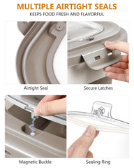 ANVS airtight lid seals kibble to stay fresh and pest-free.