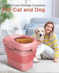 ANVS pink pet storage shows easy-access organization for dog and cat meals.