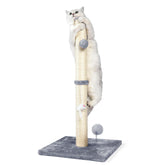 ANWA 32-inch tall cat scratching post top plush ball encourages playful interaction.